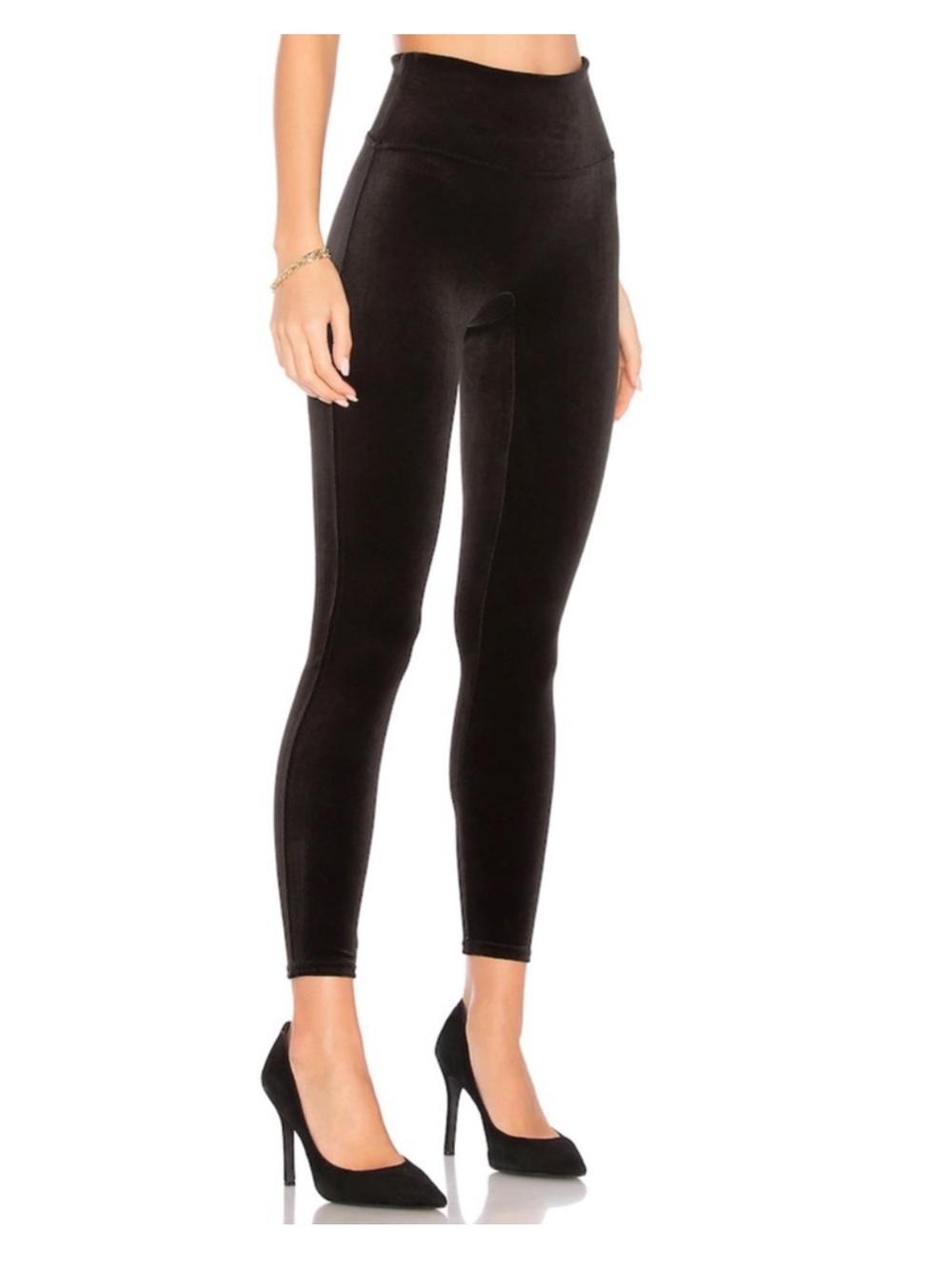 NWT Spanx High-Waisted Black Velvet Leggings size M